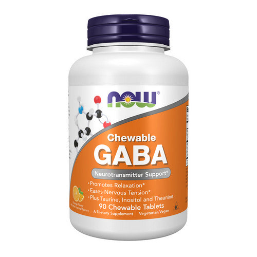 GABA Orange Flavour 90 chewables by Now Foods