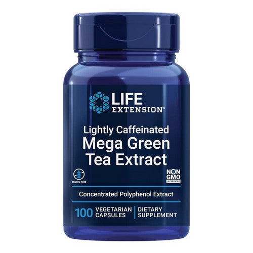 Mega Green Tea Extract (Lightly Caffeinated) 100 vcaps by Life Extension