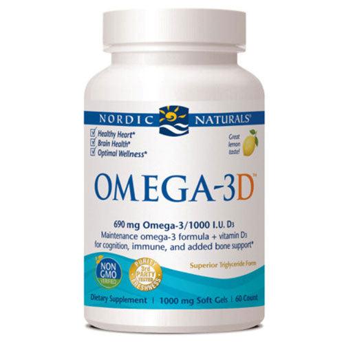Omega-3D Lemon 60 Softgels by Nordic Naturals