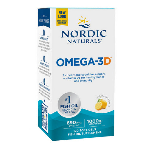 Omega-3D Lemon 120 Softgels by Nordic Naturals