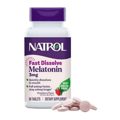 Melatonin Fast Dissolve Strawberry 90 Tabs by Natrol