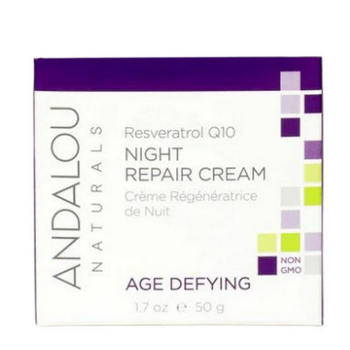 Resveratrol Q10 Night Repair Cream 1.7 oz by Andalou Naturals