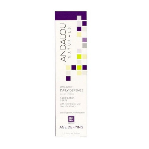Ultra Sheer Daily Defence Facial Lotion Age Defying Spf 18 2.7 Oz by Andalou Naturals