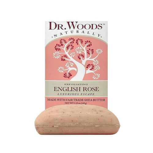 Naturally Exfoliating Bar Soap English Rose 5.25 Oz by Dr.Woods Products