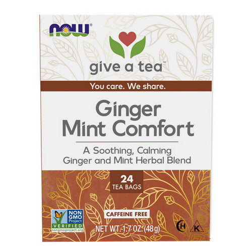 Ginger Mint Comfort Tea 24 bags by Now Foods