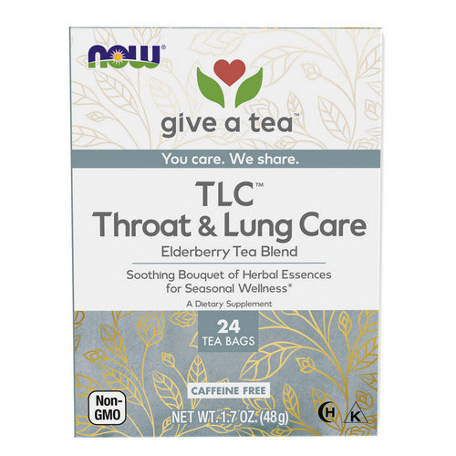 TLC Throat and Lung care Tea 24 Bags by Now Foods