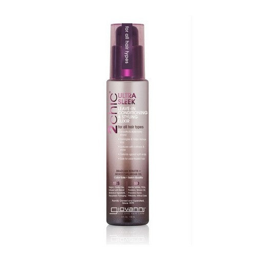 2Chic Ultra-Sleek Leave-In Conditioning And Styling Elixir With Brazilian Keratin And Argan Oil  4 Oz by Giovanni Cosmetics
